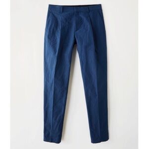 ACNE STUDIOS Blue Wool Cropped Tapered Trouser